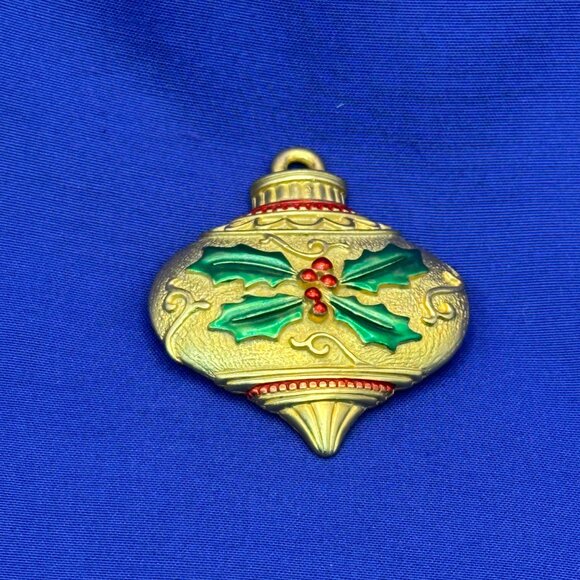 VTG JJ Gold-Tone Christmas Ornament Brooch - Picture 4 of 12